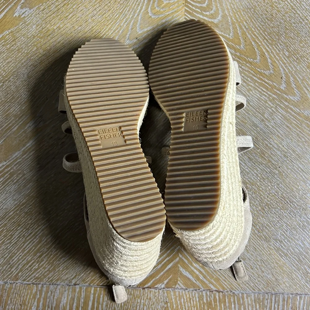 EILEEN FISHER Suede Wanda Espadrille Sandals 10